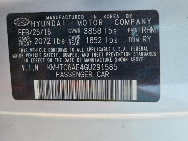 KMHTC6AE4GU291585 - 2016 HYUNDAI VELOSTER TURBO SILVER photo 12