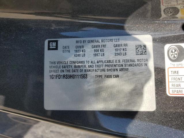 1G1FD1RS9H0111563 - 2017 CHEVROLET CAMARO LT 灰色 照片 12