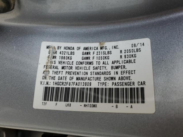 1HGCR2F87FA013909 - 2015 HONDA ACCORD EXL SILVER photo 12