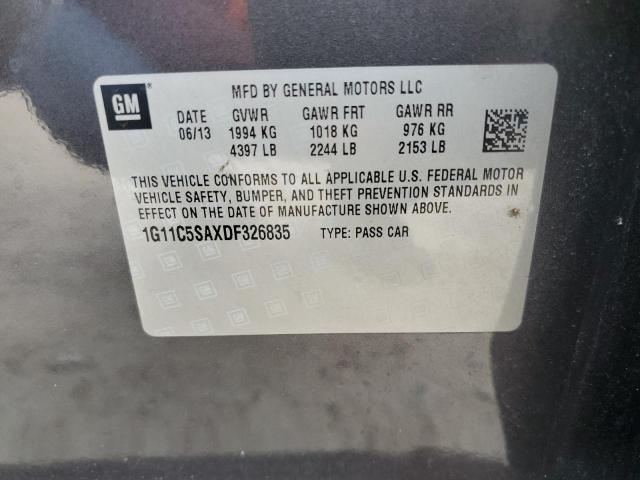 1G11C5SAXDF326835 - 2013 CHEVROLET MALIBU 1LT 石墨色 照片 12