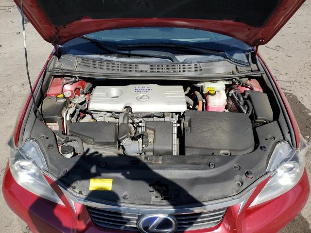 JTHKD5BH6B2027304 - 2011 LEXUS CT 200 RED photo 11