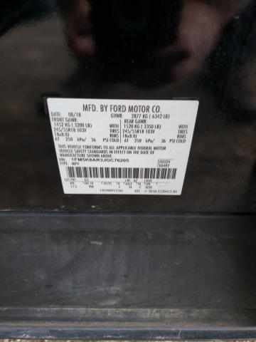 1FM5K8AR3JGC76205 - 2018 FORD EXPLORER POLICE INTERCEPTOR BLACK photo 13