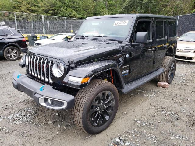 1C4JJXP63NW275693 - 2022 JEEP WRANGLER U SAHARA 4XE BLACK photo 1