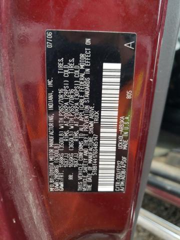 5TBBT44176S485147 - 2006 TOYOTA TUNDRA ACCESS CAB SR5 MAROON photo 12