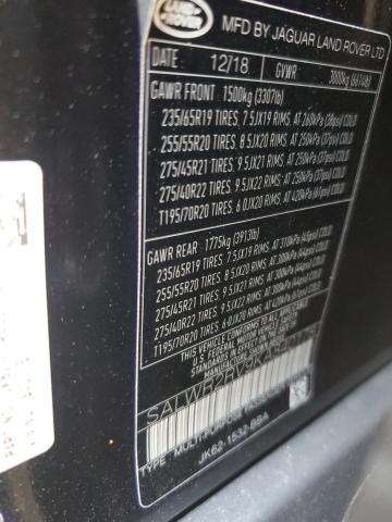 SALWR2RV9KA840178 - 2019 LAND ROVER RANGE ROVE HSE BLACK photo 13