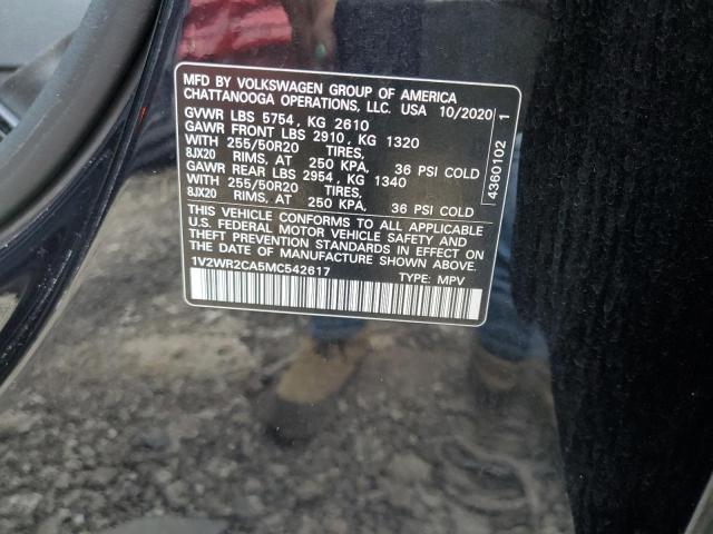 1V2WR2CA5MC542617 - 2021 VOLKSWAGEN ATLAS SE BLACK photo 13