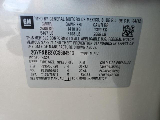 3GYFNBE3XCS604513 - 2012 CADILLAC SRX PERFORMANCE COLLECTION Kremowy zdjęcie 14