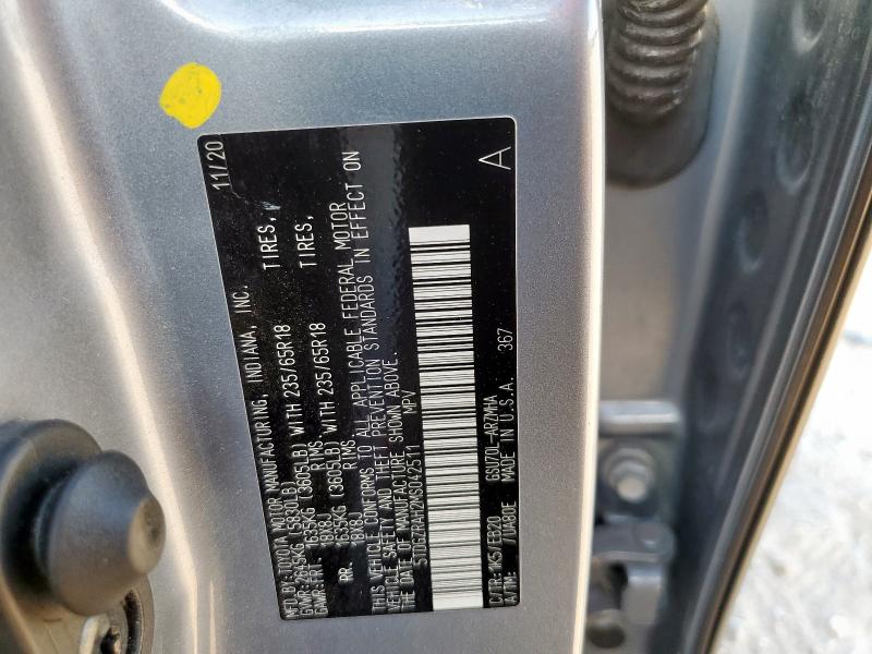 5TDGZRAH2MS042511 - 2021 TOYOTA HIGHLANDER XLE BLUE photo 13