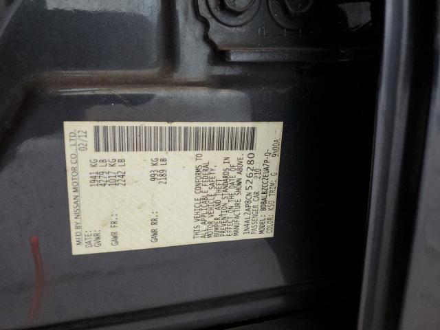 1N4AL2AP8CN526280 - 2012 NISSAN ALTIMA BASE BLACK photo 12