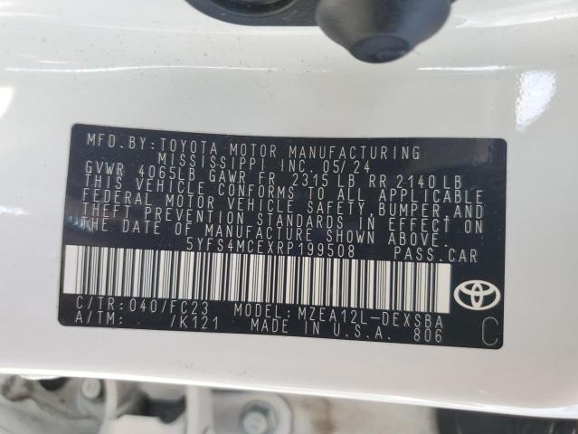 5YFS4MCEXRP199508 - 2024 TOYOTA COROLLA SE Սպիտակ լուսանկար 13