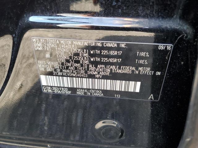 2T3BFREV0HW546403 - 2017 TOYOTA RAV4 LE BLACK photo 13