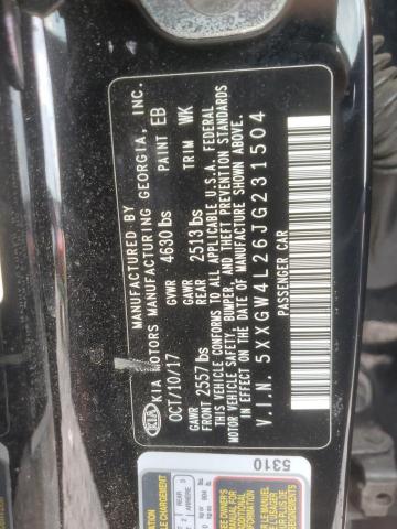 5XXGW4L26JG231504 - 2018 KIA OPTIMA SX Қара фото 12