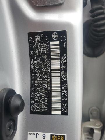 JTDKN3DP9E3050615 - 2014 TOYOTA PRIUS PLUG SILVER photo 12