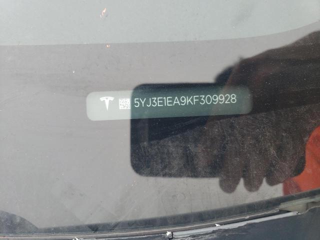 5YJ3E1EA9KF309928 - 2019 TESLA MODEL 3 Ağ foto 12