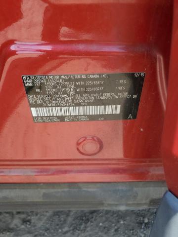 2T3WFREV4GW248484 - 2016 TOYOTA RAV4 XLE RED photo 13
