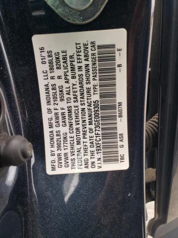 19XFC1F73GE009305 - 2016 HONDA CIVIC EXL BLUE photo 12