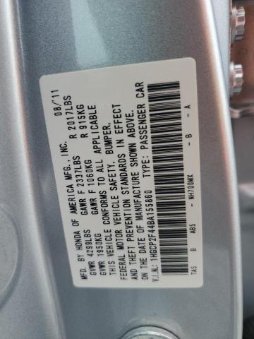 1HGCP2F44BA155860 - 2011 HONDA ACCORD LXP SILVER photo 12