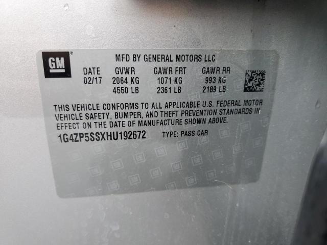 1G4ZP5SSXHU192672 - 2017 BUICK LACROSSE ESSENCE SILVER photo 12