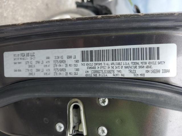 1C6RR6GT5JS168276 - 2018 RAM 1500 SLT CHARCOAL photo 12