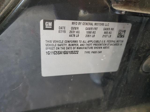 1G11C5SA1GU105222 - 2016 CHEVROLET MALIBU LIM LT 灰色 照片 12