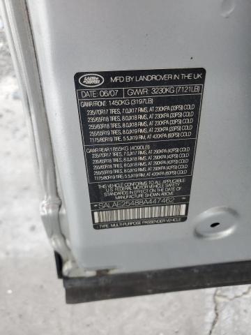 SALAE25488A447462 - 2008 LAND ROVER LR3 SE SILVER photo 12