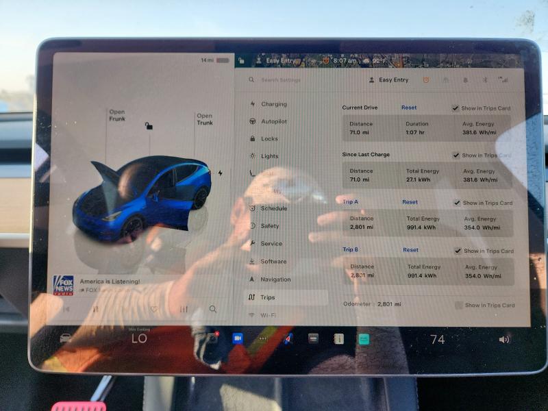 7SAYGDEF3SA366381 - 2025 TESLA MODEL Y BLUE photo 9