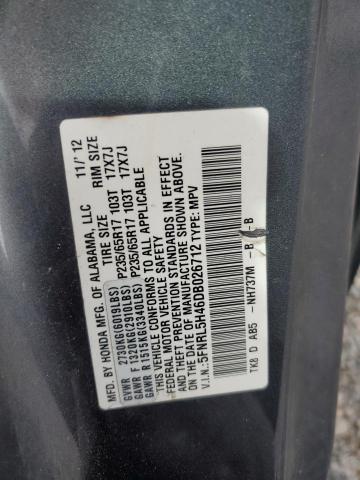 5FNRL5H46DB026712 - 2013 HONDA ODYSSEY EX GRAY photo 14