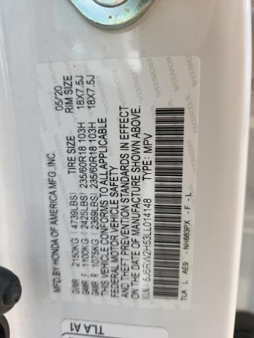 5J6RW2H53LL014148 - 2020 HONDA CR-V EX WHITE photo 13