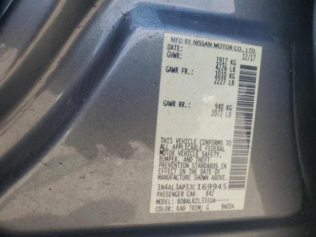 1N4AL3AP3JC169945 - 2018 NISSAN ALTIMA 2.5 GRAY photo 12