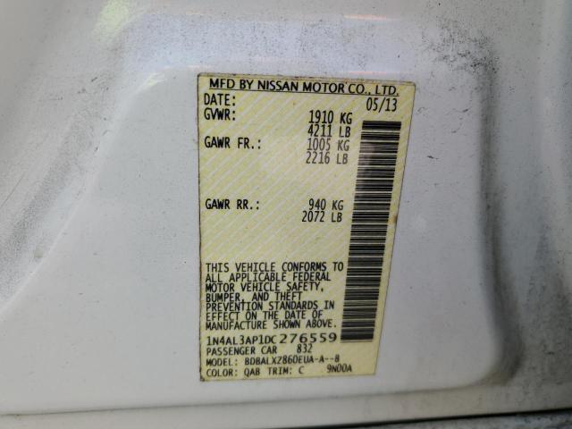 1N4AL3AP1DC276559 - 2013 NISSAN ALTIMA 2.5 WHITE photo 13