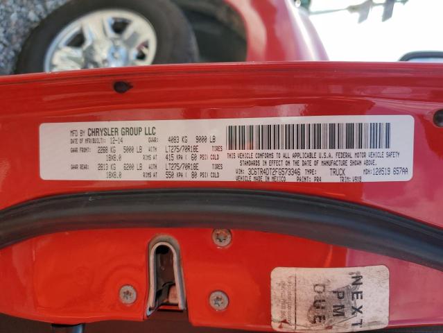 3C6TR4DT2FG573346 - 2015 RAM 2500 SLT Rouge photo 12