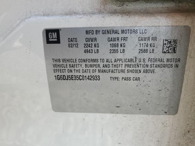 1G6DJ5E35C0142933 - 2012 CADILLAC CTS PERFORMANCE COLLECTION Blanc photo 12