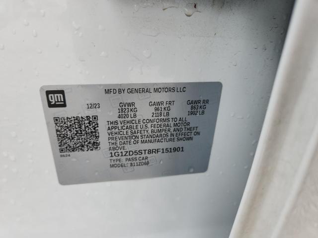 1G1ZD5ST8RF151901 - 2024 CHEVROLET MALIBU LT WHITE photo 13