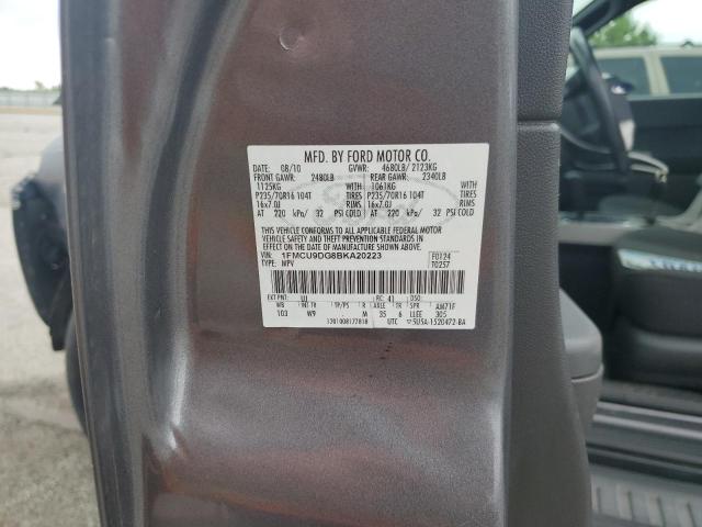 1FMCU9DG8BKA20223 - 2011 FORD ESCAPE XLT GRAY photo 13