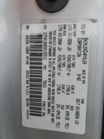 1D7HA18N83S125512 - 2003 DODGE RAM 1500 ST SILVER photo 13