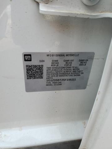 1G1ZD5ST2SF155111 - 2025 CHEVROLET MALIBU LT WHITE photo 12