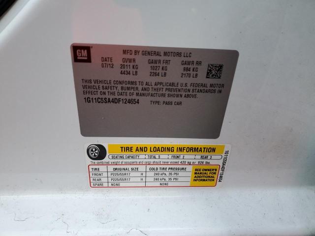 1G11C5SA4DF124654 - 2013 CHEVROLET MALIBU 1LT WHITE photo 12