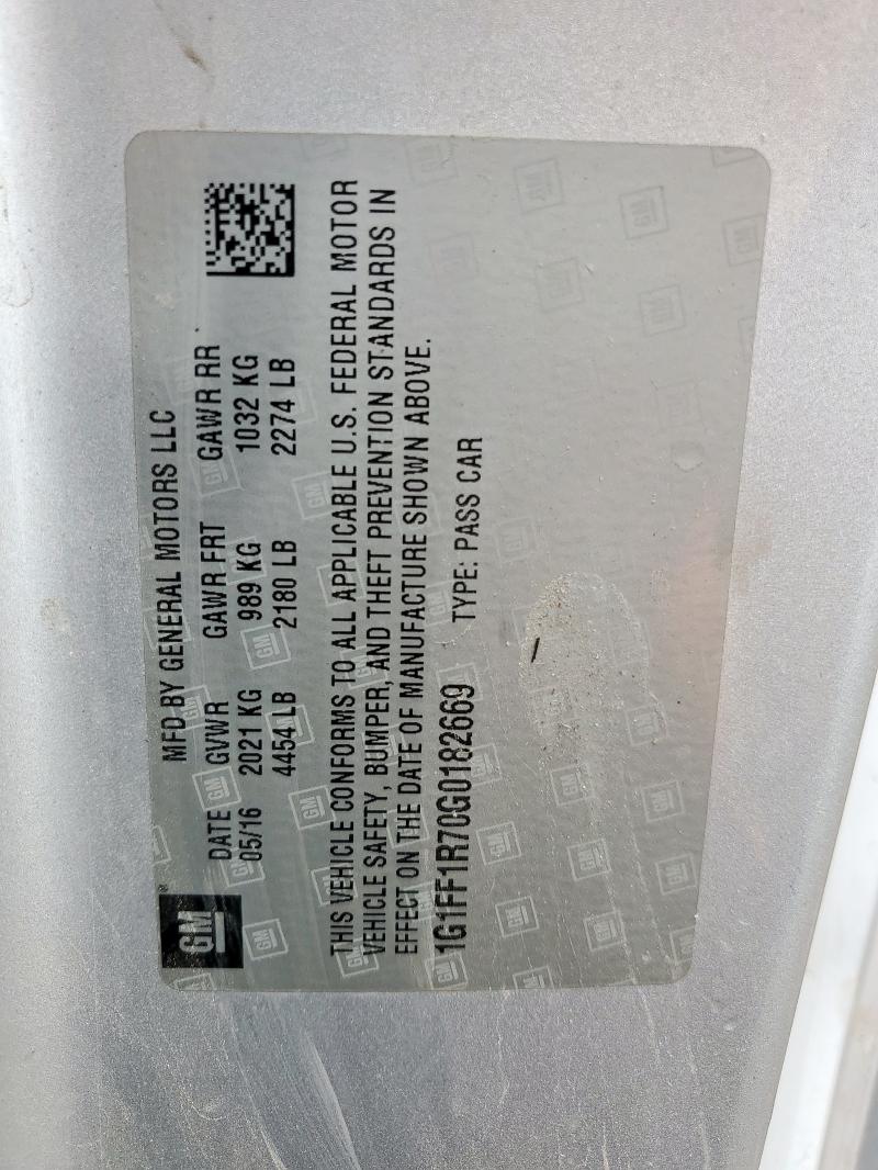 1G1FF1R70G0182669 - 2016 CHEVROLET CAMARO SS SILVER photo 13