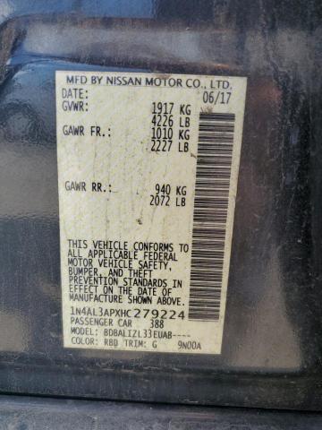 1N4AL3APXHC279224 - 2017 NISSAN ALTIMA 2.5 GRAY photo 12