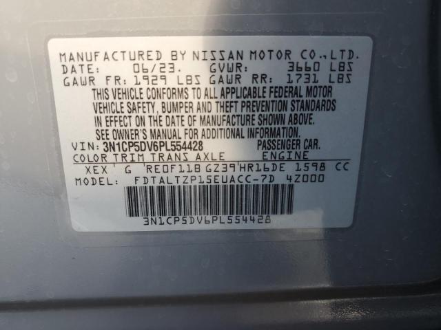 3N1CP5DV6PL554428 - 2023 NISSAN KICKS SR GRAY photo 13