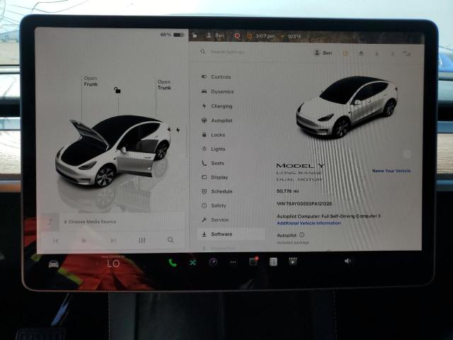 7SAYGDEE0PA121326 - 2023 TESLA MODEL Y Beyaz fotoğraf 9