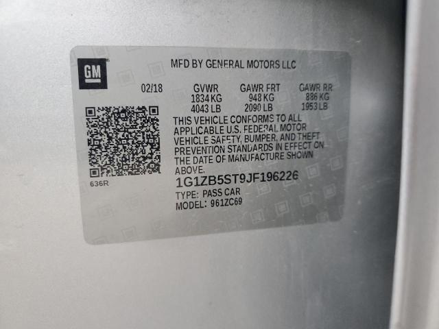 1G1ZB5ST9JF196226 - 2018 CHEVROLET MALIBU LS Plata foto 12