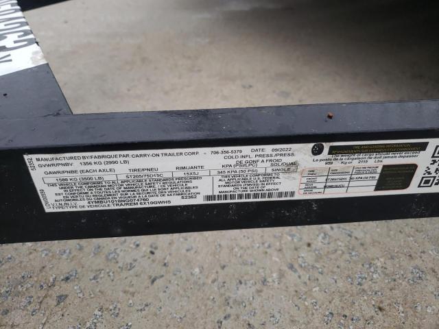 4YMBU1018NG074760 - 2022 UTILITY TRAILER أسود صورة 9