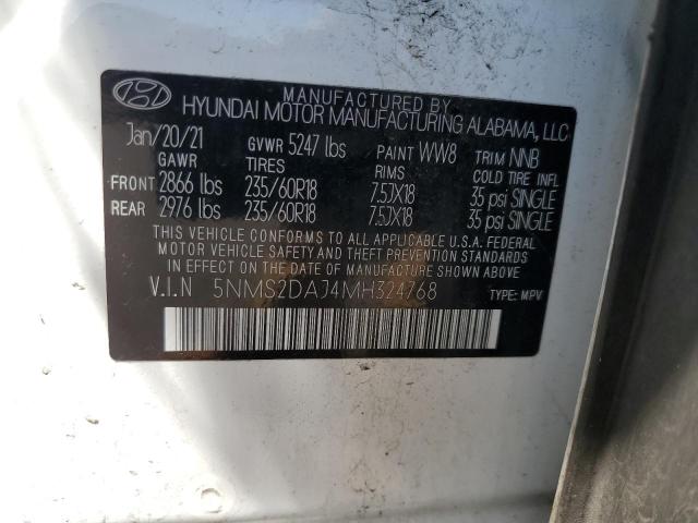 5NMS2DAJ4MH324768 - 2021 HYUNDAI SANTA FE SEL WHITE photo 13