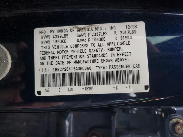 1HGCP26419A080660 - 2009 HONDA ACCORD LXP Көк фото 12