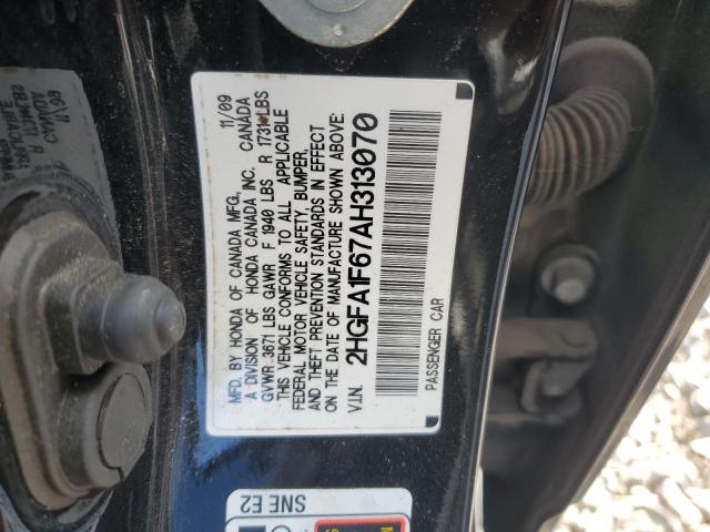 2HGFA1F67AH313070 - 2010 HONDA CIVIC LX-S BLACK photo 12