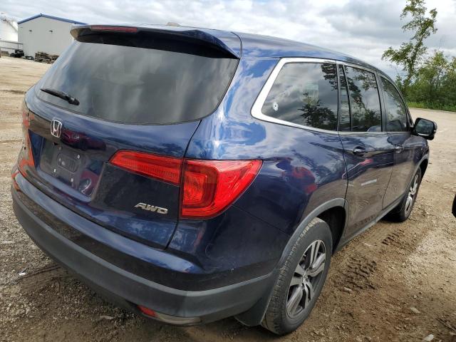 5FNYF6H58HB050839 - 2017 HONDA PILOT EXL BLUE photo 3