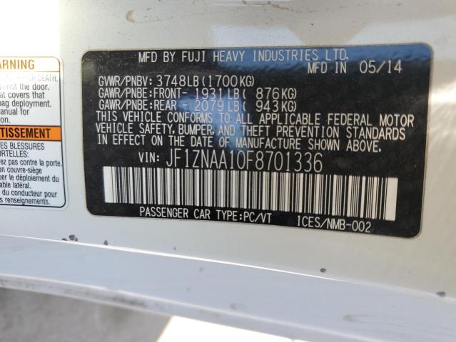 JF1ZNAA10F8701336 - 2015 TOYOTA SCION FR-S თეთრი ფოტო 13