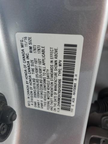 2HKRM3H7XGH569496 - 2016 HONDA CR-V EXL SILVER photo 13