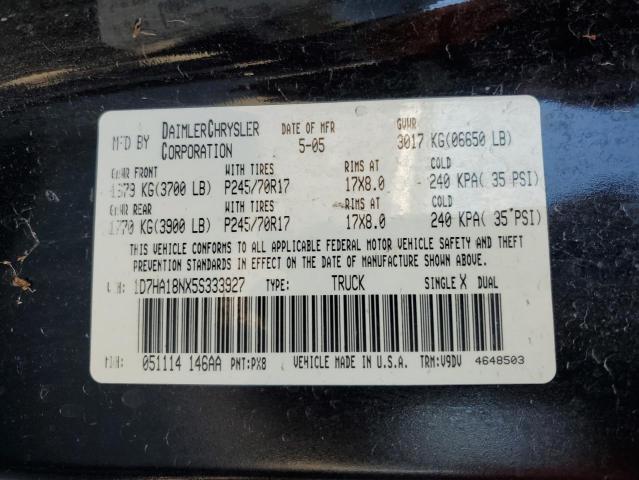 1D7HA18NX5S333927 - 2005 DODGE RAM 1500 ST 黑色 照片 12